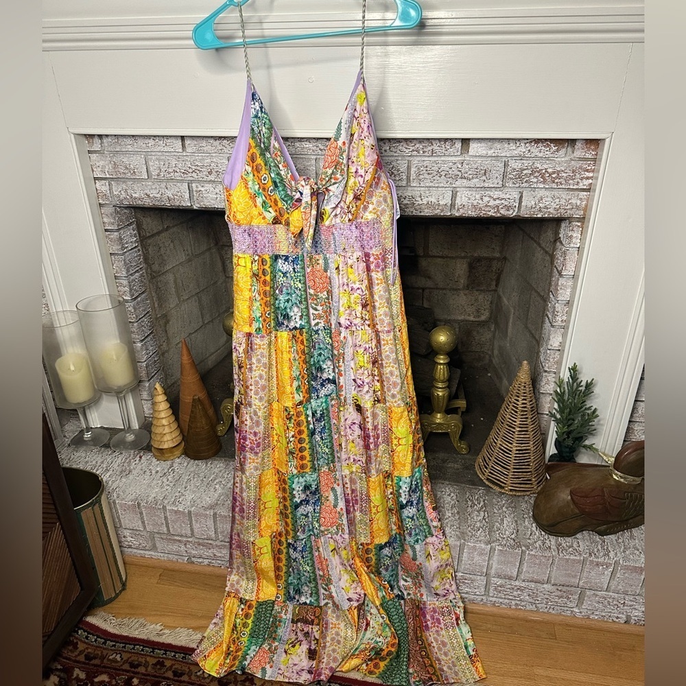 Alice + Olivia Vintage Summer Lavender Floral Textured Patchwork Dress